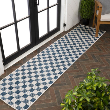 Aimee Traditional Cottage Checkerboard Indoor/Outdoor Area Rug
